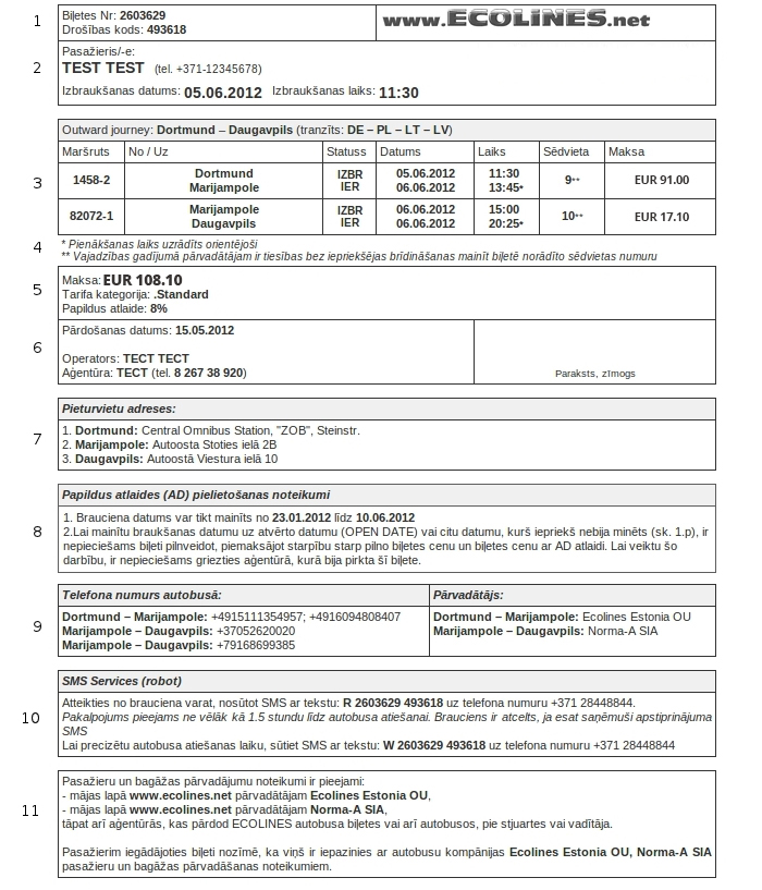 Biļetes paraugs ECOLINES
